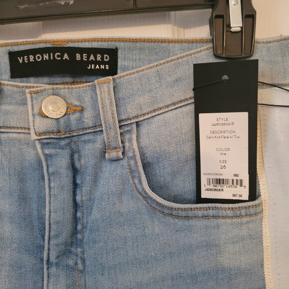 Veronica Beard Jeans - Light Wash Kick Flare Jeans w/ Side Stripes - Picture 5 of 5